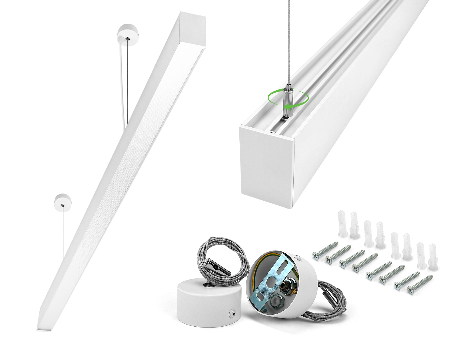 Lampa wisząca Schedar HL 40W 150cm 4000K Biała